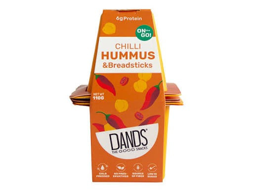 Dands Chilli Hummus And Bread Sticks 110Gm