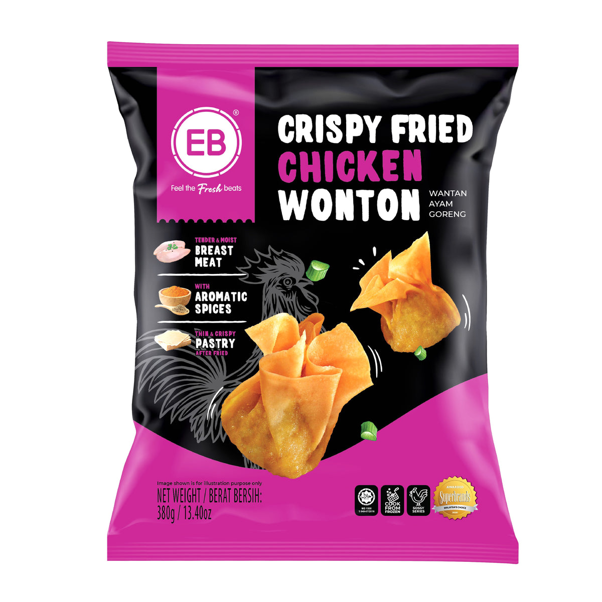 Eb Food Crispy Fried Chicken Wonton 380Gm