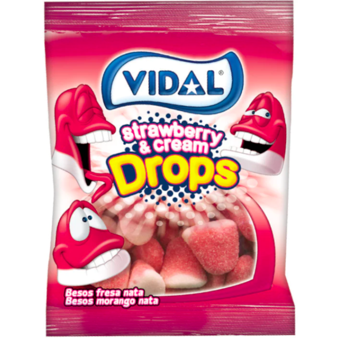 Vidal Strawberry Cream Drop Candy 20Gm