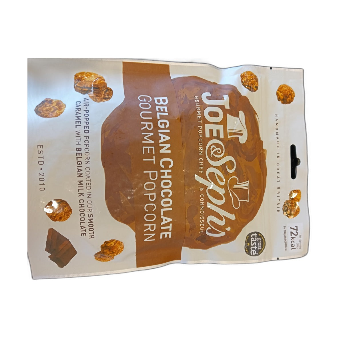 Joe & Sephs Caramel & Belgian Chocolate Popcorn 60Gm