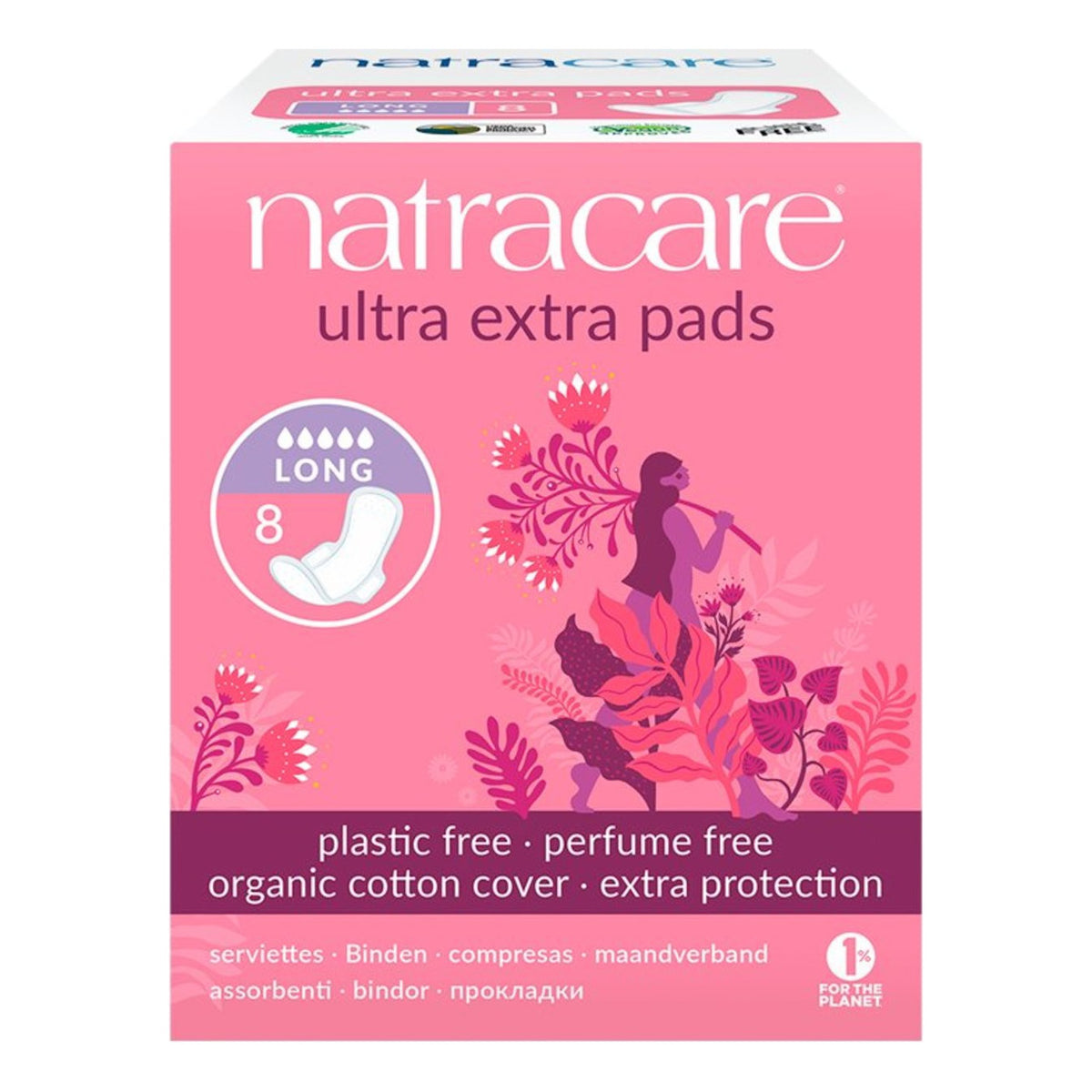 Natracare Ultra Extra Long Pads with Wings 8 Pads