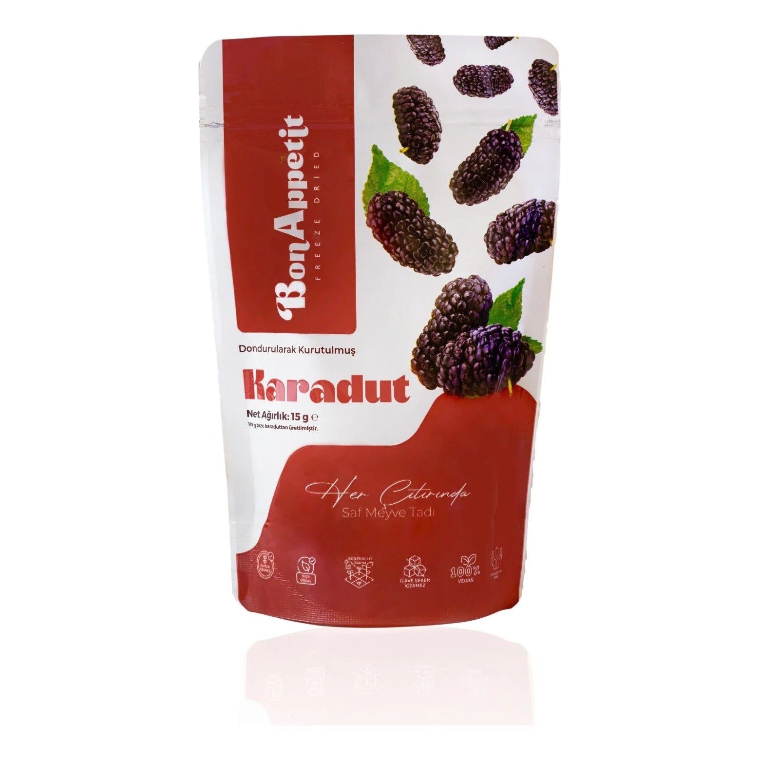 Bonappetit 100% Natural, Gluten free, Vegan Freeze Dried Black Mulberry 15gm
