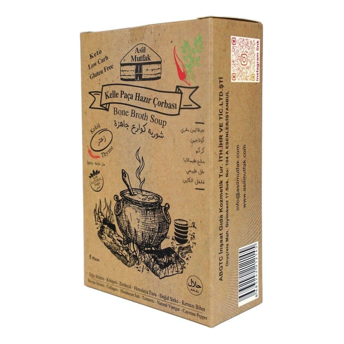 Asil Mutfak Spicy Thyme 5P Bone Broth Soup 62.5g