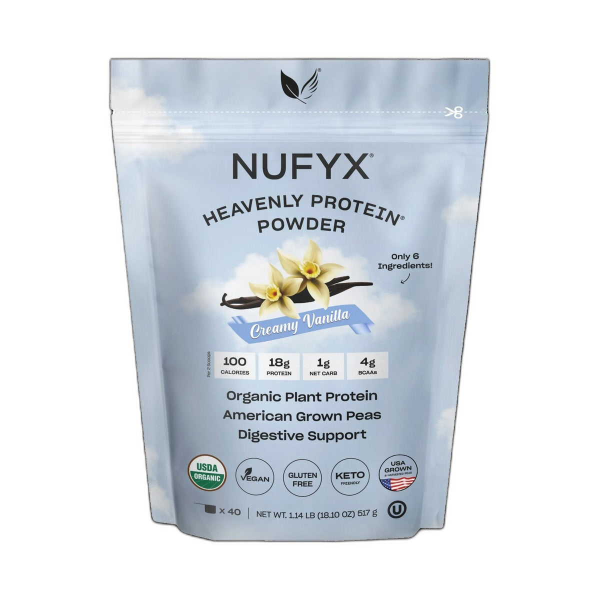 Nufyx Creamy Vanilla 40 Scoops Protein Powder 517Gm