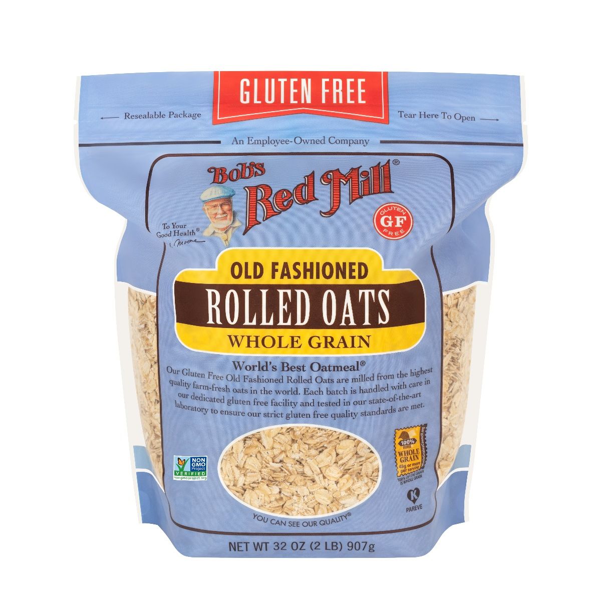 Bobs Red Mill Regular Rolled Gluten Free Oats 32Oz