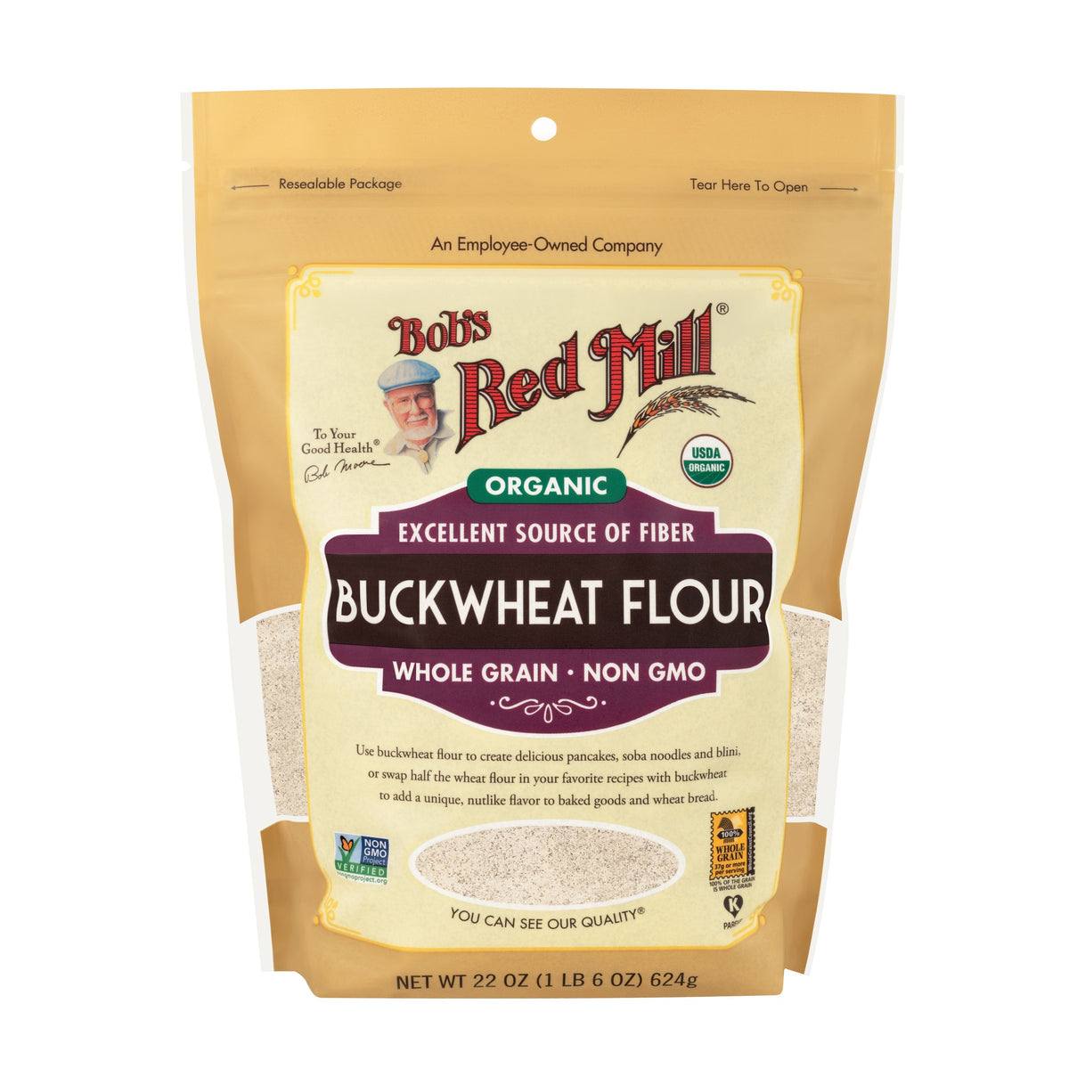 Bobs Red Mill Flour Organic Buckwheat 22Oz