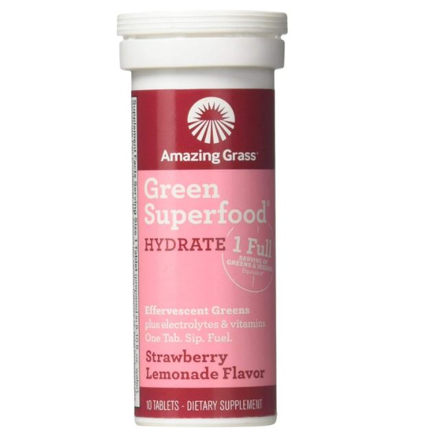 Amazing Grass Green Superfood Effervescent Strawberry Lemonade  Hydrate 10 Tablets