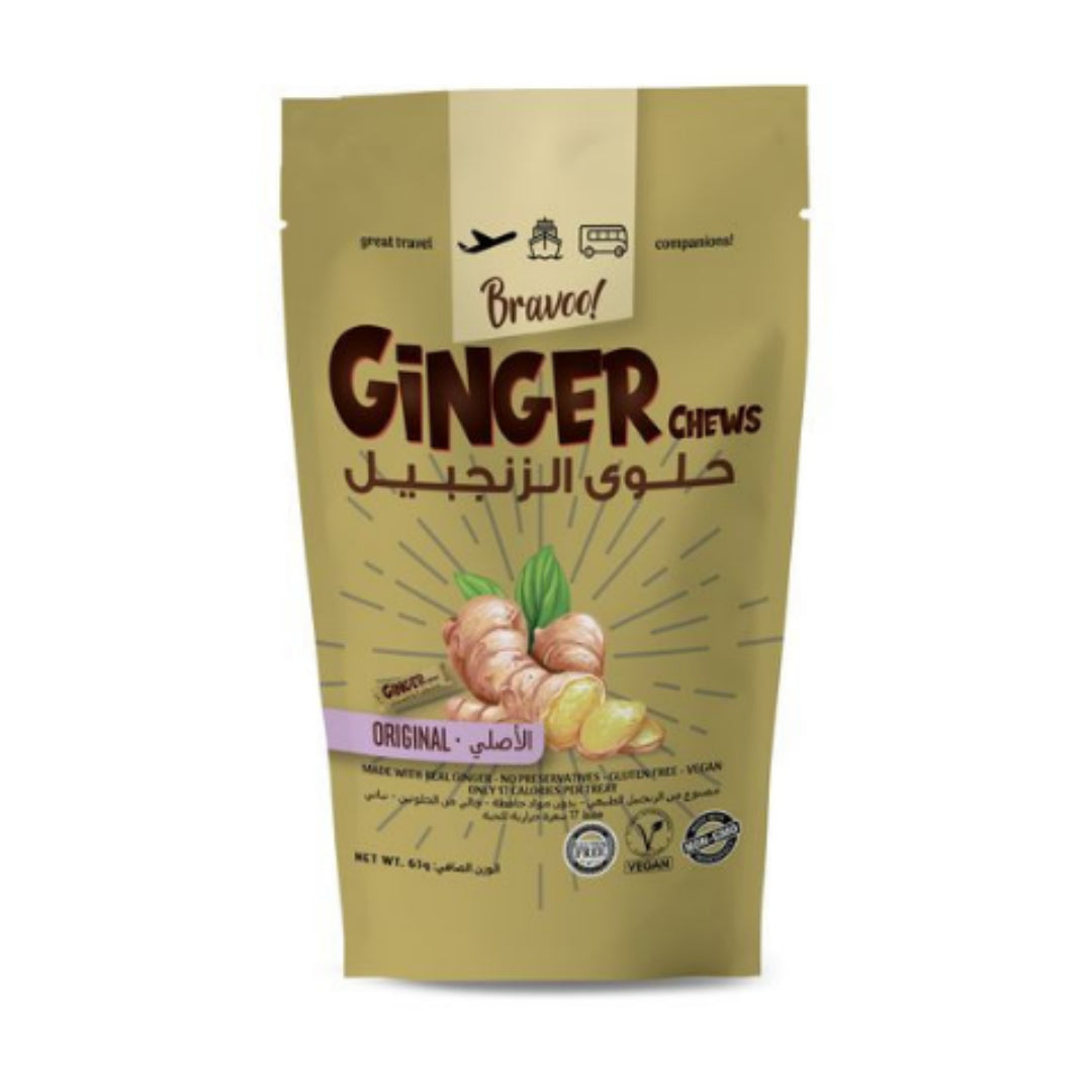 Bravoo Original Ginger Chews 63Gm