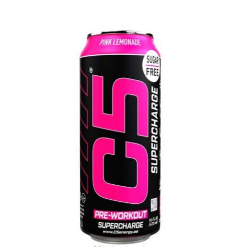 C5 Extreme Energy Drink: SUPERCHARGE Pre- Workout supplement, Pink Lemonade 473ml, Sugar Free, 150mg Caffeine, Zero Calories, with Beta Alainine, L-Arginine, Taurine, Tyrosine