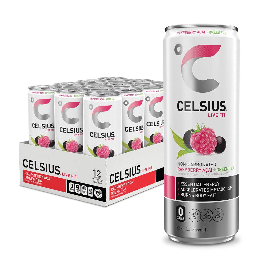 Celsius Raspberry Acai Green Tea Sparkling 355Ml (12 pcs)