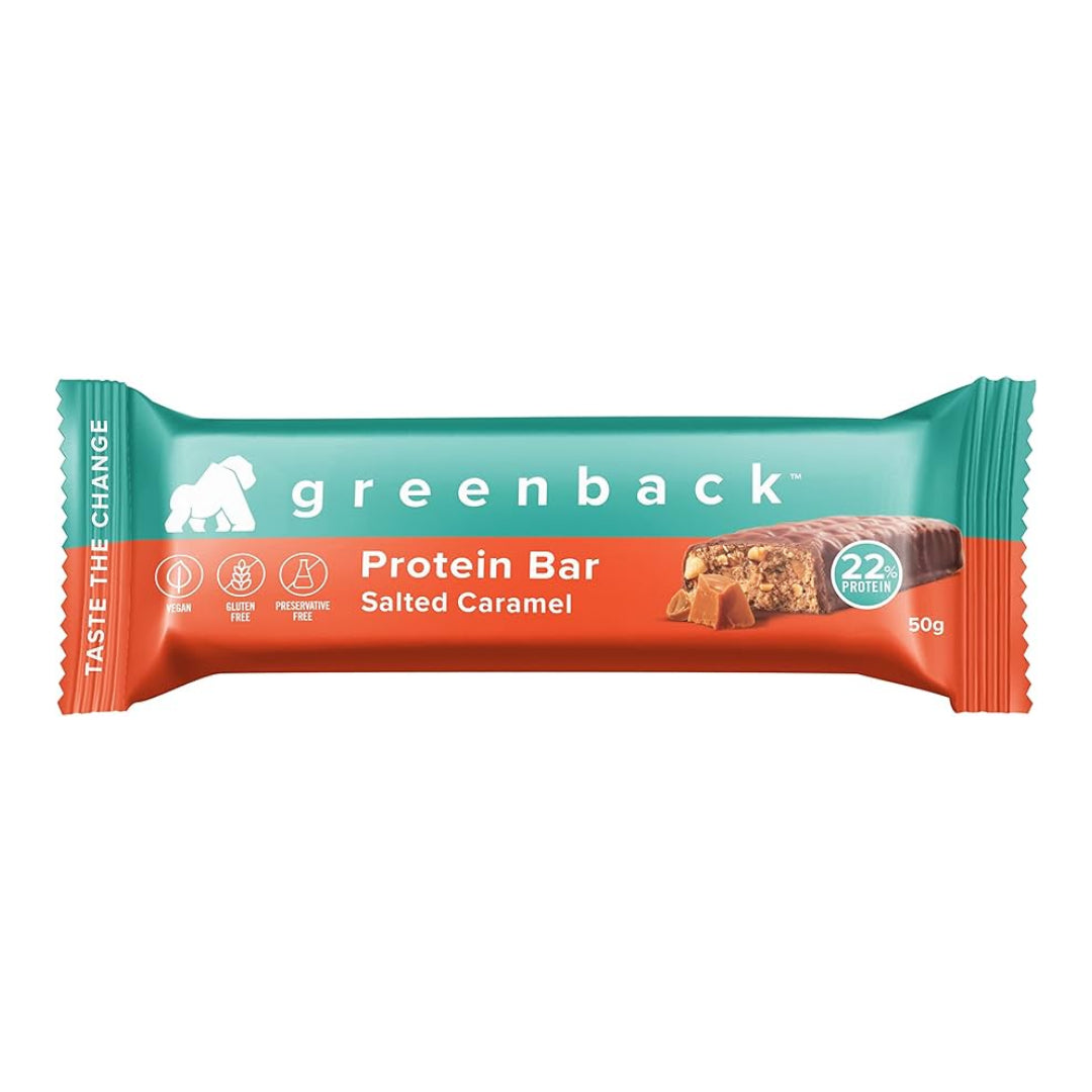 Greenback Salted Caramel Vegan Protein Bar 50GM
