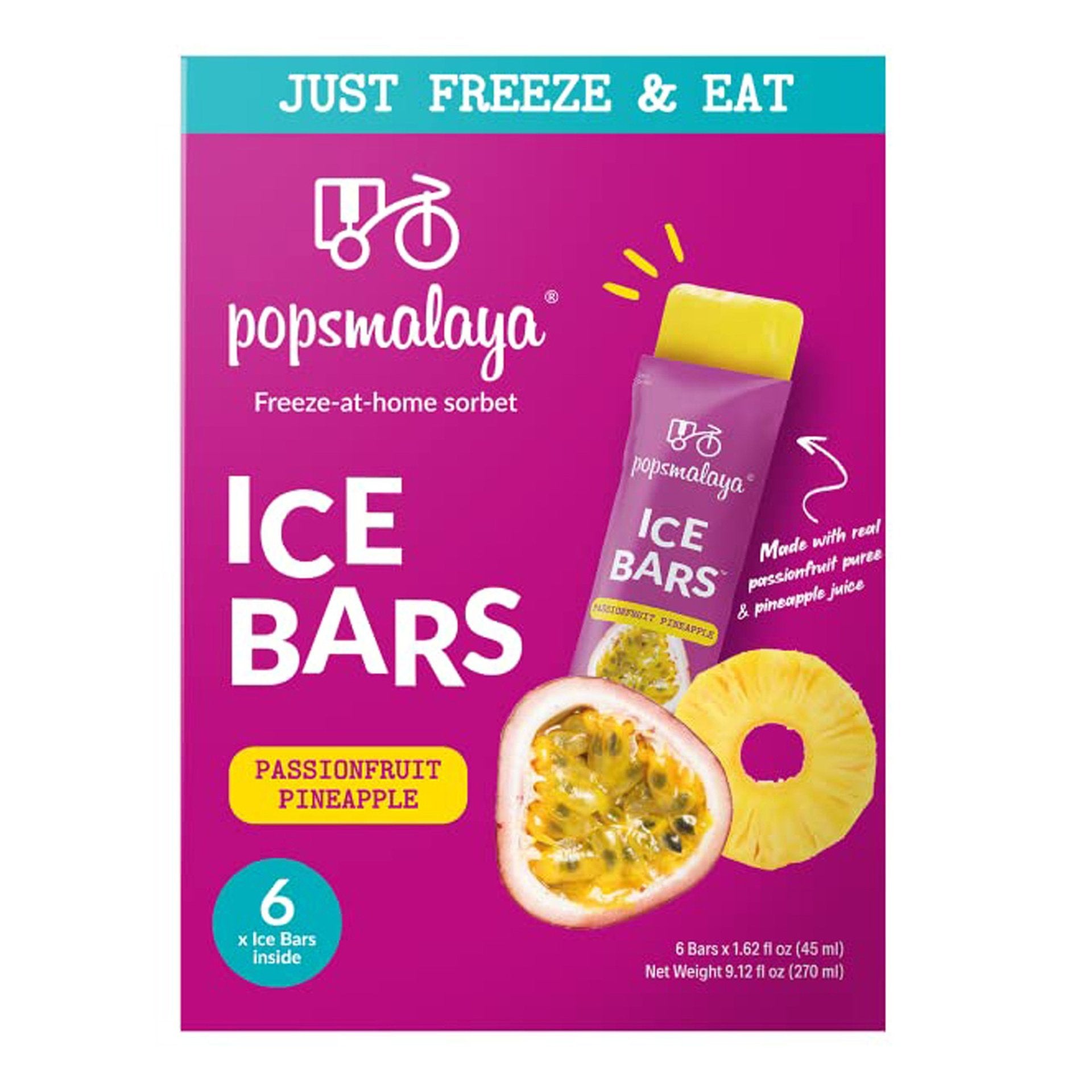 Popsmalaya Passionfruit and Pineapple Ice Bars 6Pcs 270Gm