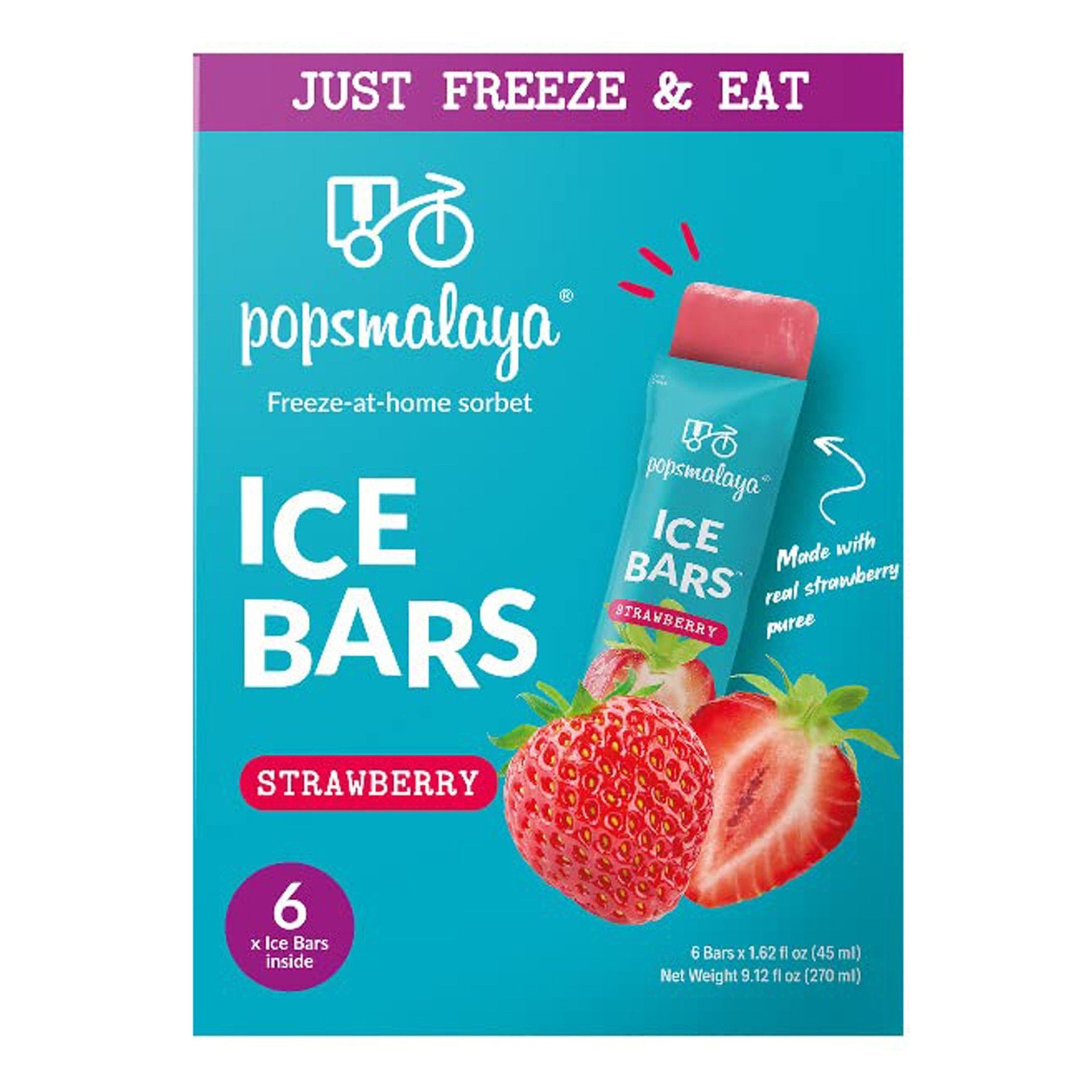 Popsmalaya Strawberry Ice Bars 6Pcs 270Gm