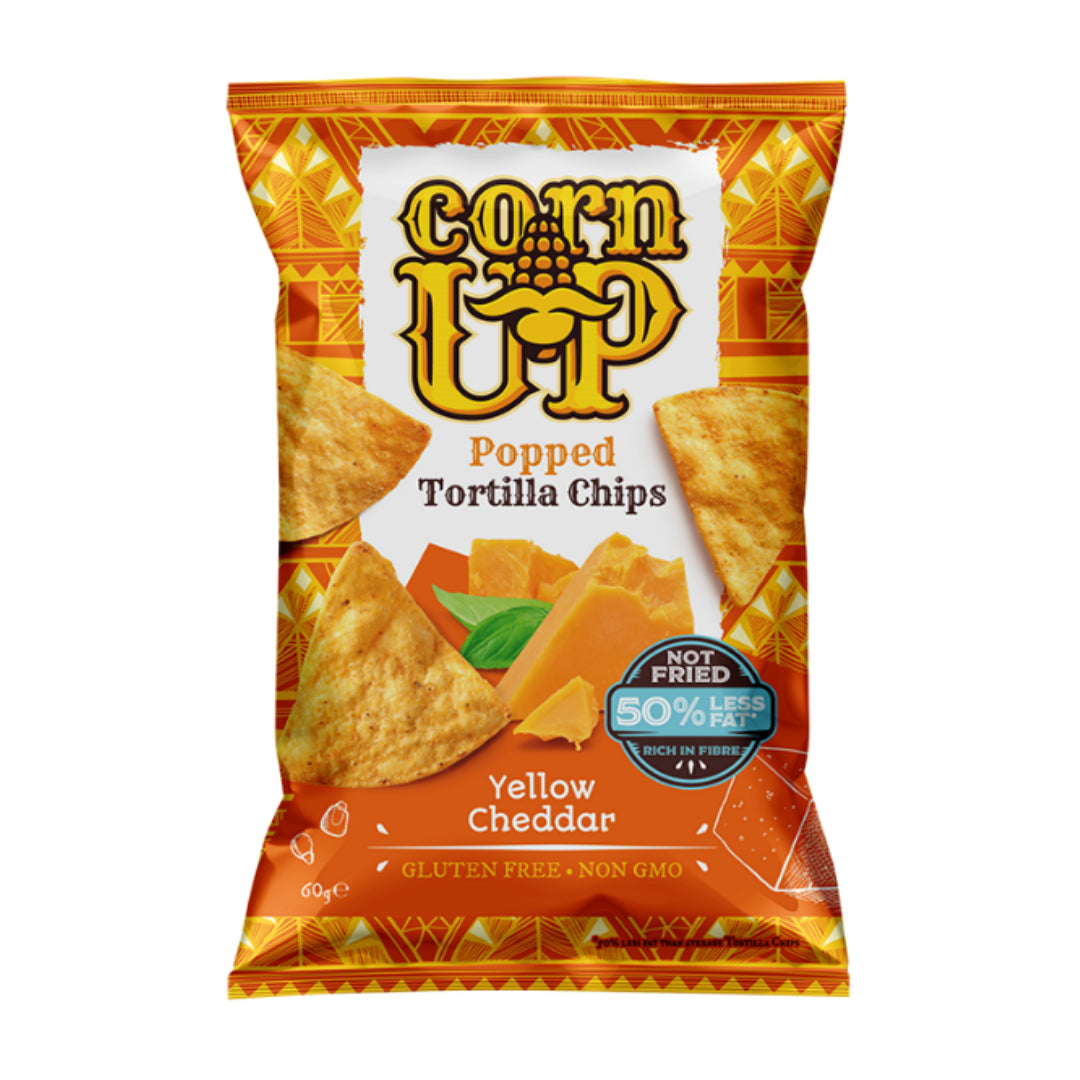Rice Up Yellow Cheddar Corn Up Popped Tortilla Chips 60Gm
