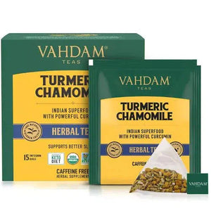 Vahdam India Organic Turmeric Chamomile Herbal Tea-Caffeine-Free-15-Bags-Hsquare-Kuwait