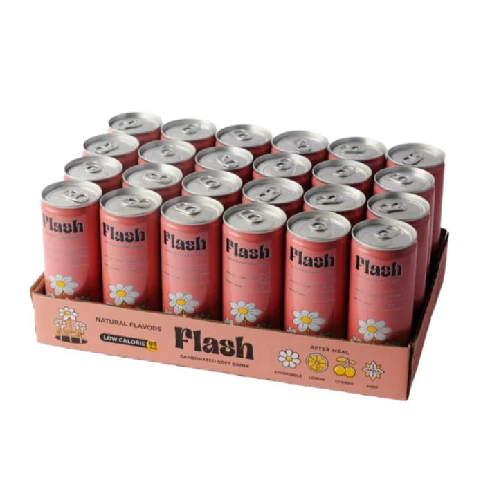 Flash Chamomile Lemon Cherry Mint Carbonated Drink 250Ml x 24