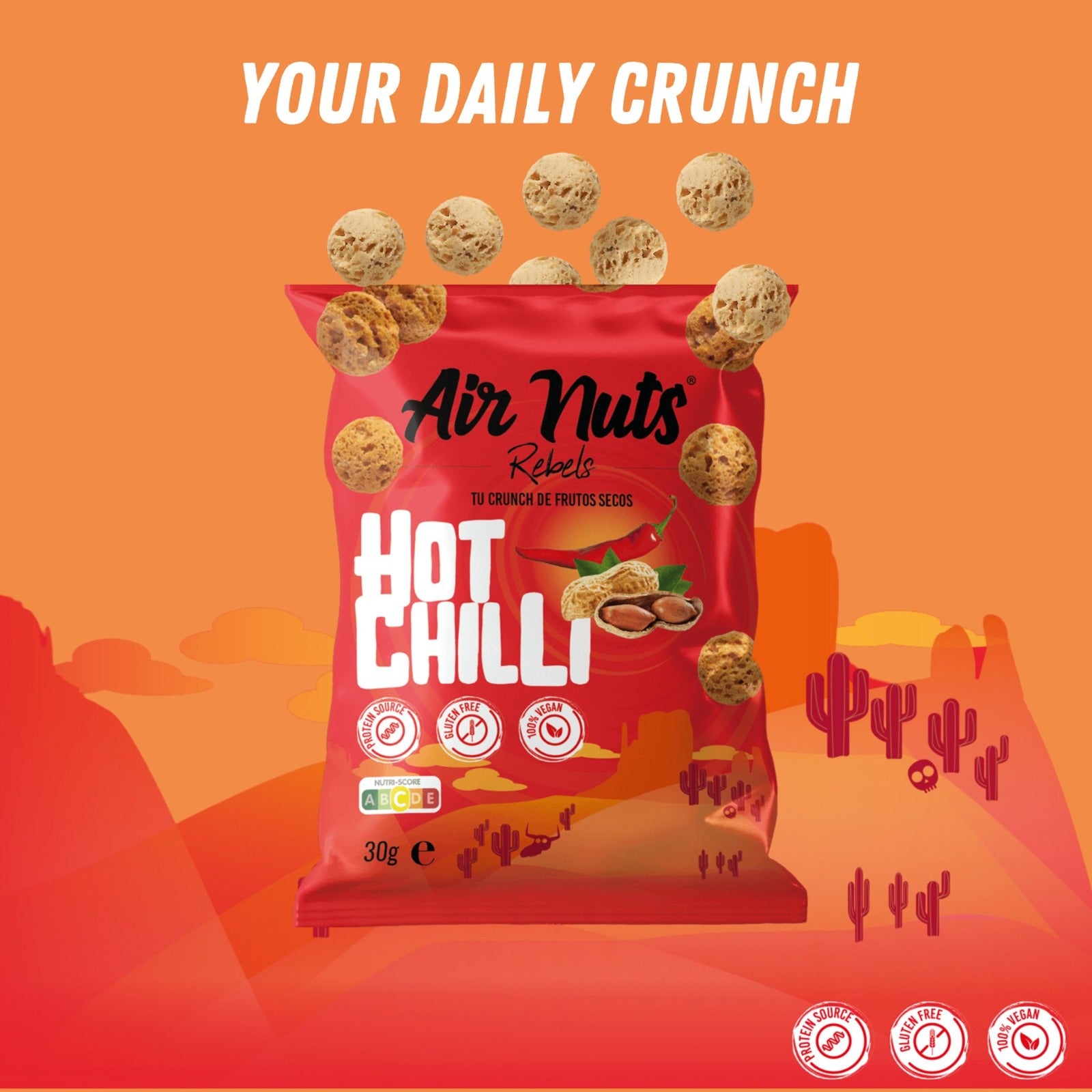 Air Nuts Hot Chili Flavor Peanuts 30Gm