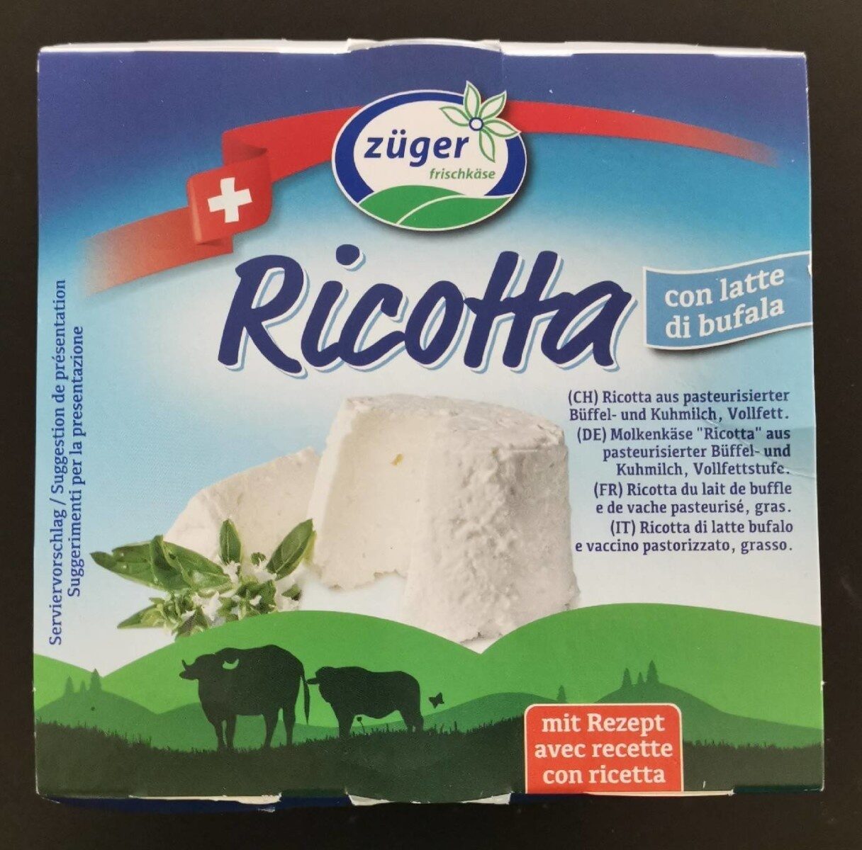 Zuger Buffalo Milk Ricotta Cheese 250Gm