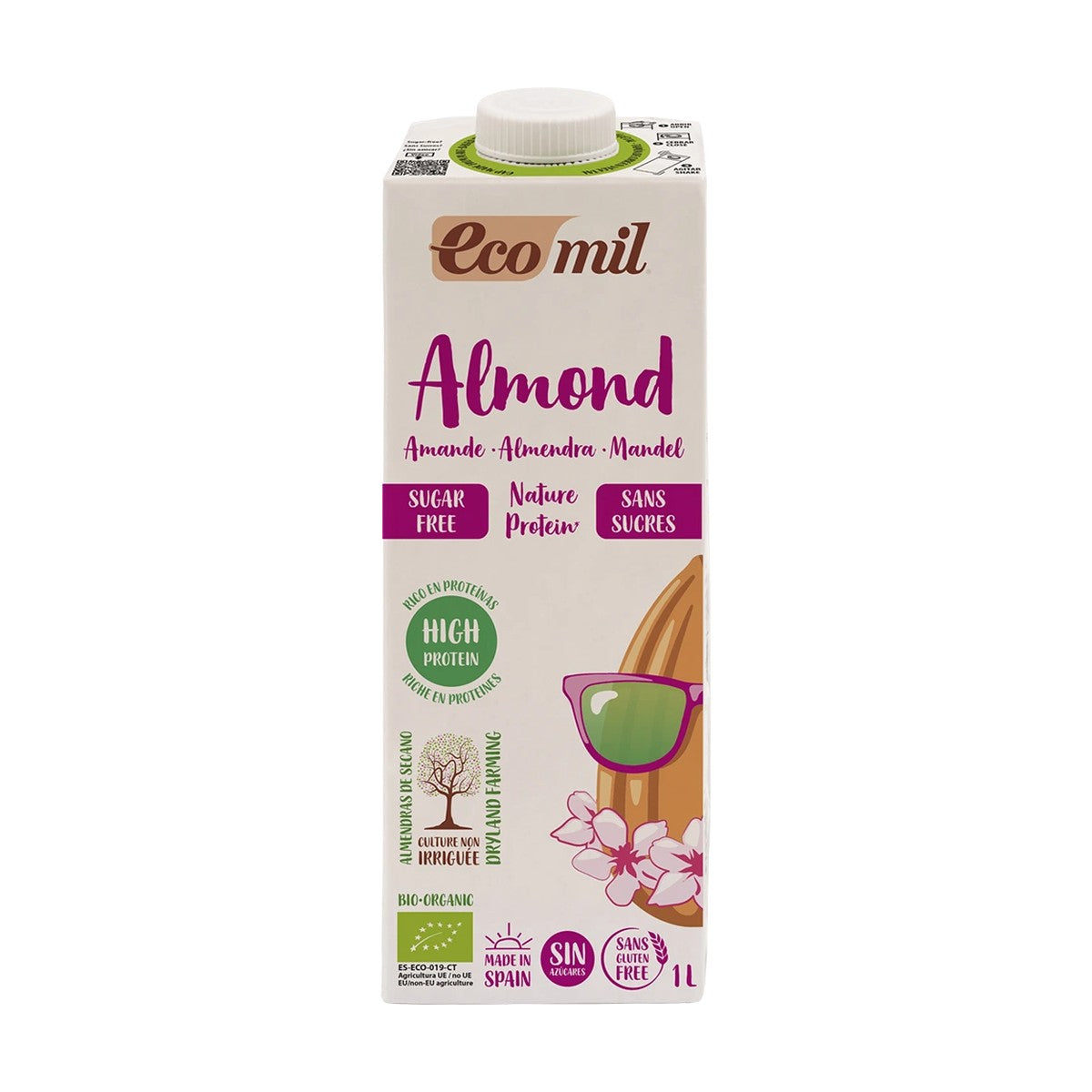 Ecomil Organic Sugar Free Protein Almond Milk 1L