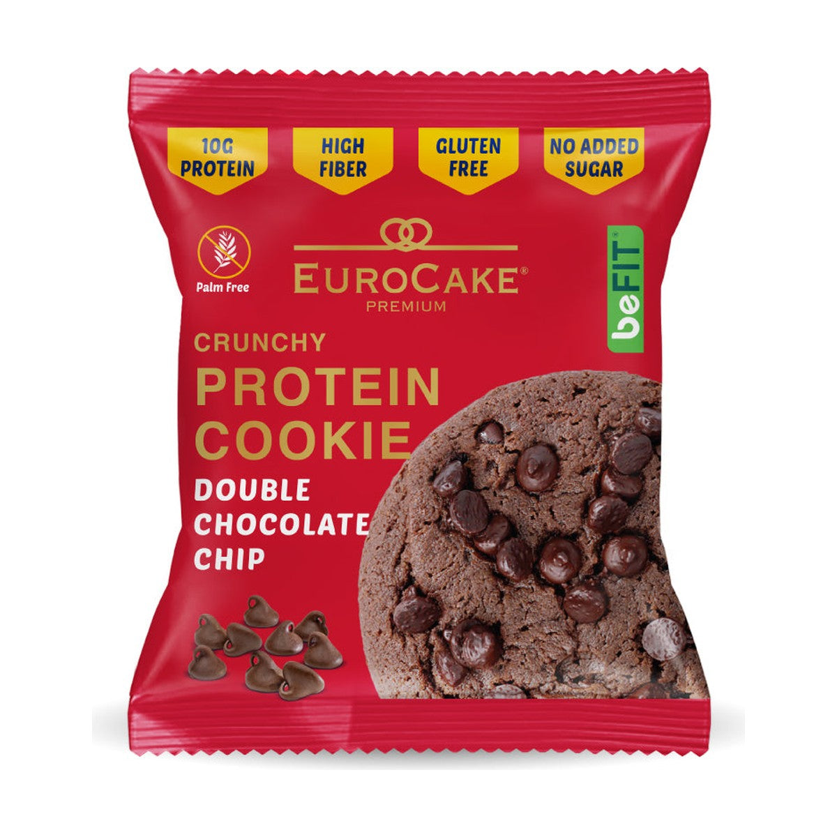 Euro Cake Double Choc Chips Gluten Free Premium Crunchy Protein Cookie 40Gm