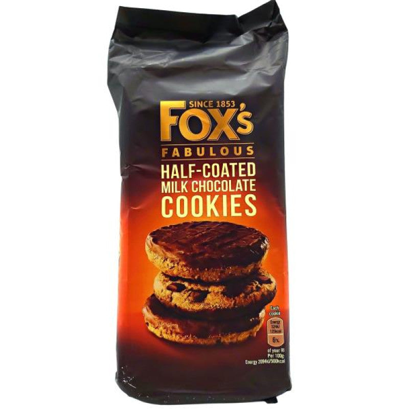 Fox Fabulous Half Coated Milk Chocolate Cookies 175gm