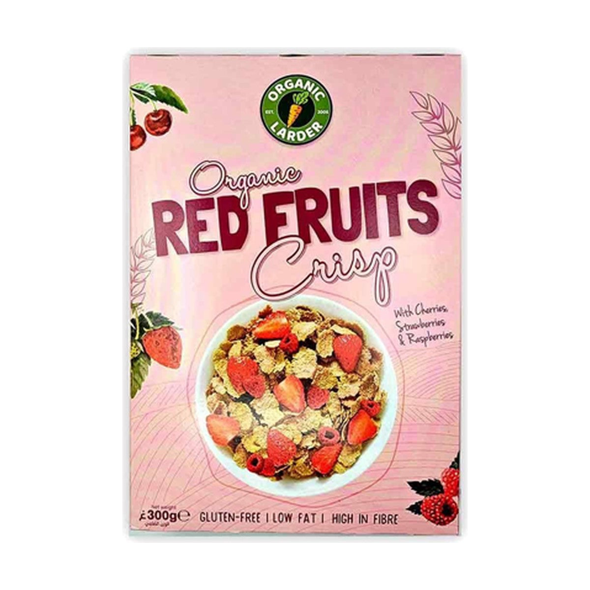 Organic Larder Red Berries High Fibre Flakes 300Gm