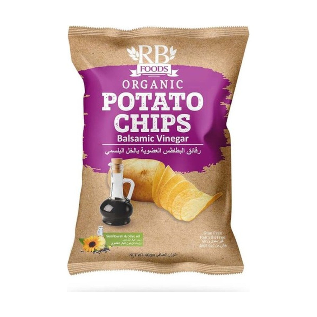 Rb Foods Balsamic Vinegar Organic Potato Chips 40Gm