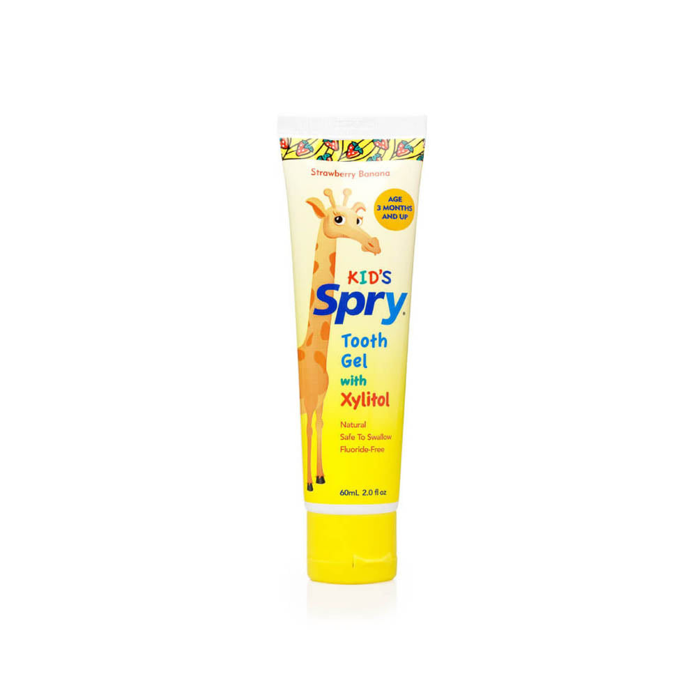 Spry Xylitol Strawberry Banana Kids Tooth Gel & Brush Kit 1Pcs