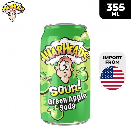 Warheads Green Apple Sour Soda 355Ml