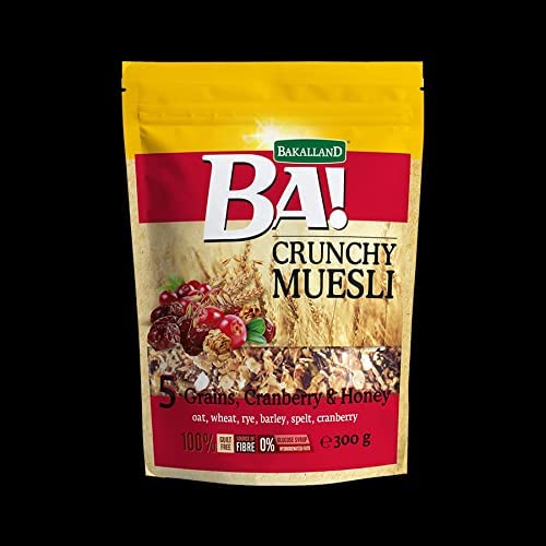 Bakalland Cranberry, Honey Crunchy Muesli 300Gm
