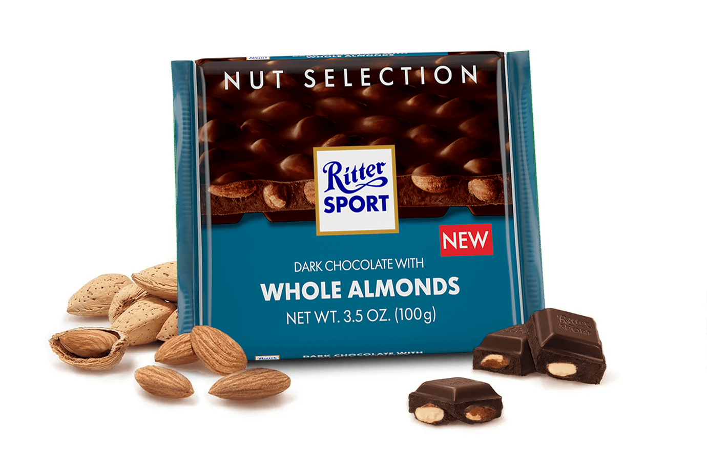 ريتر سبورت شوكولاتة داكنة كاملة باللوز 100 جرام