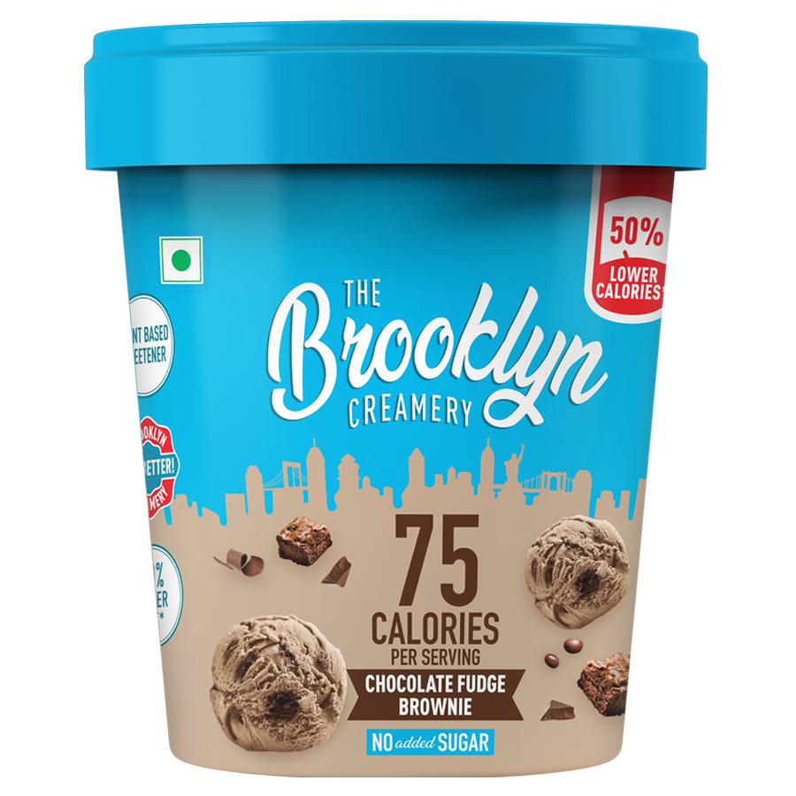 Brooklyn Creamery Chocolate Fudge Brownie Low Calorie Ice Cream 450Ml