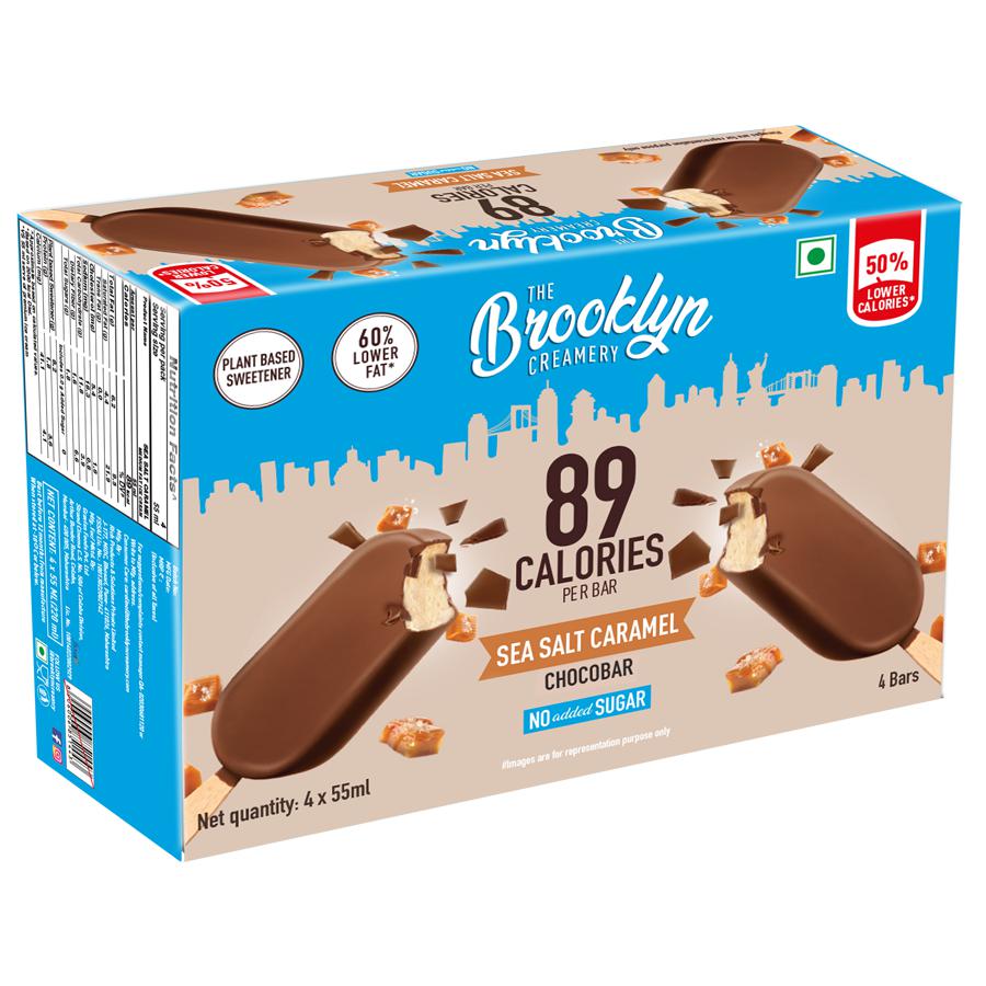 Brooklyn Creamery Sea Salt Caramel With Belgian Chocolate Coating Low Calorie Ice Cream 55Ml