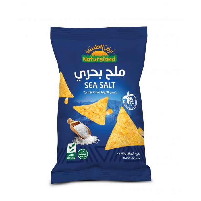 أرض الطبيعة - رقائق التورتيلا بملح البحر 45 جم