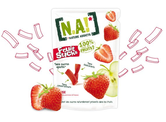 Nature Addicts Strawberry & Apple Fruit Sticks 35Gm