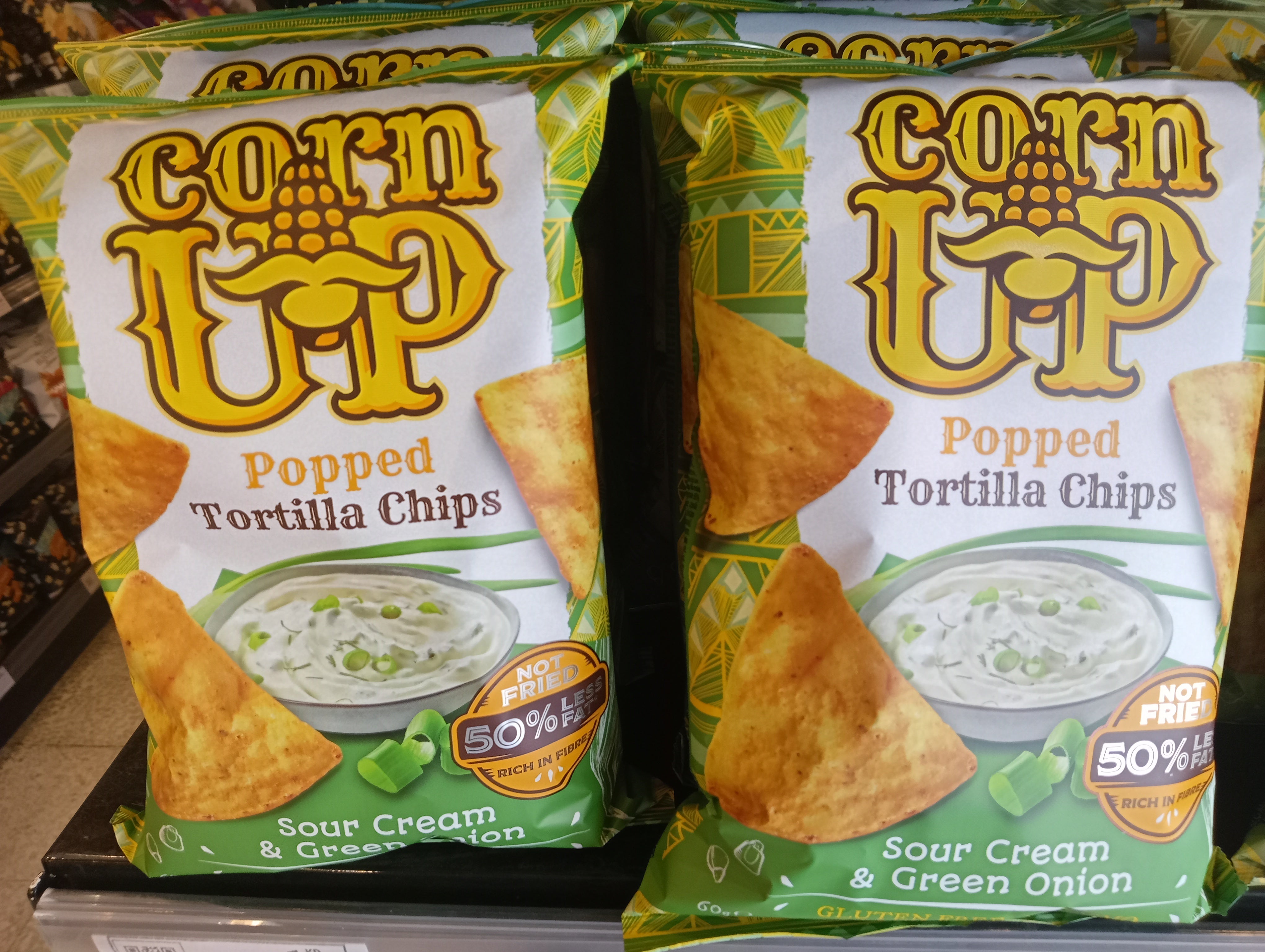 Rice Up Sour Cream & Green Onion Corn Up Popped Tortilla Chips 60Gm