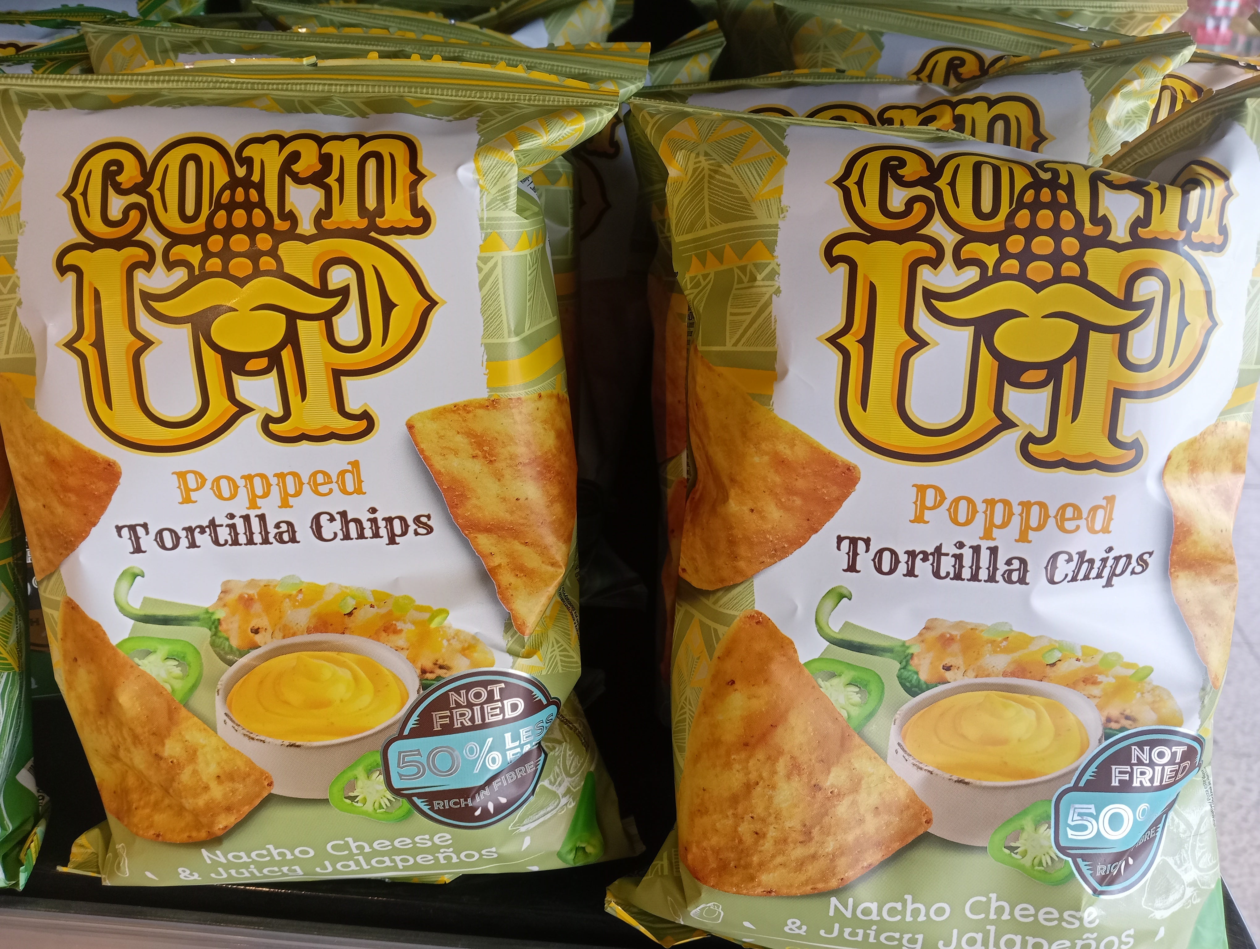Rice Up Nacho Cheese & Juicy Jalapeno Corn Up Popped Tortilla Chips 60Gm