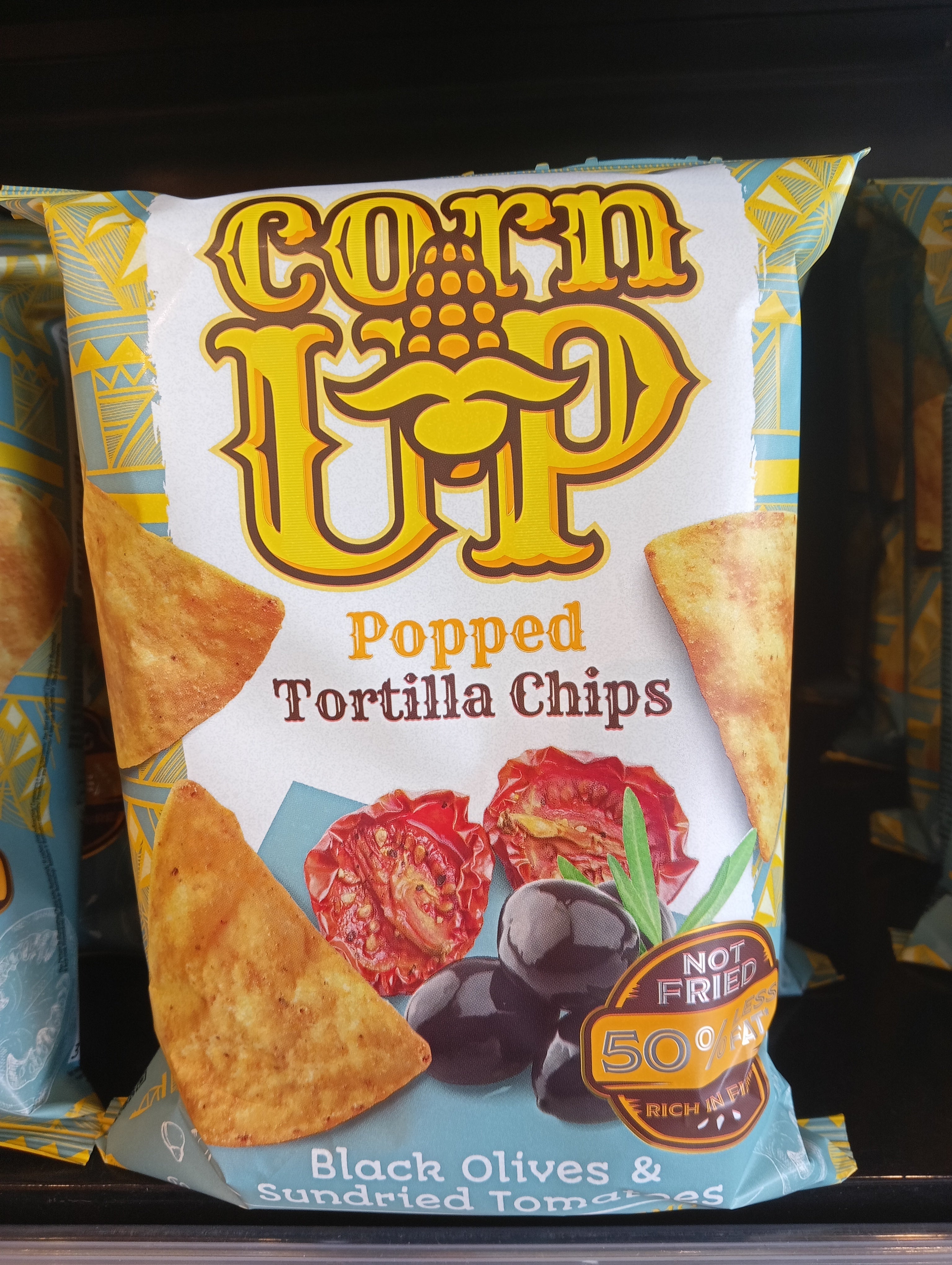 Rice Up Black Olives & Sundried Tomatoes Corn Up Popped Tortilla Chips 60Gm