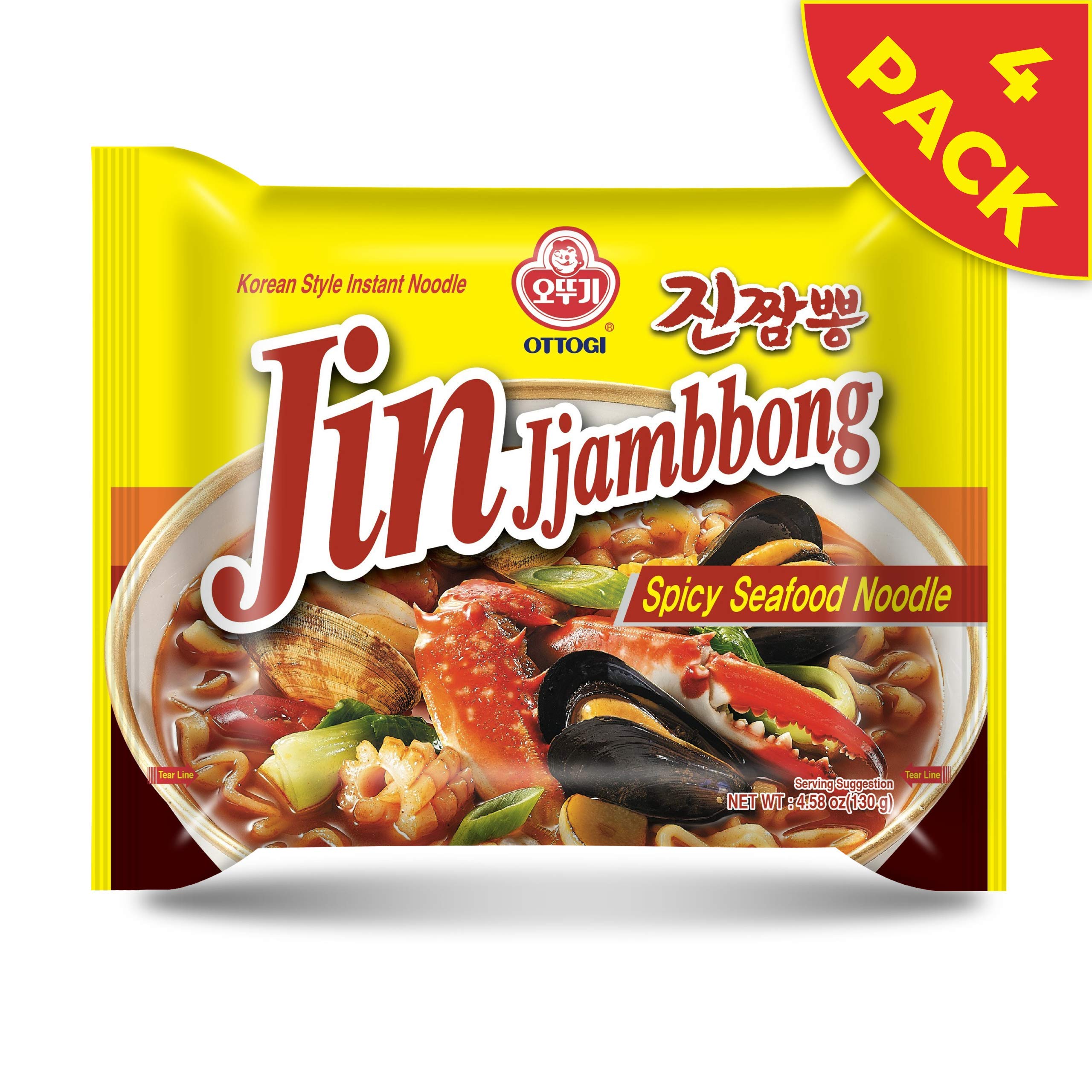 Ottogi Jin Jjambong Ramen Hot Noodles Bundle 520Gm