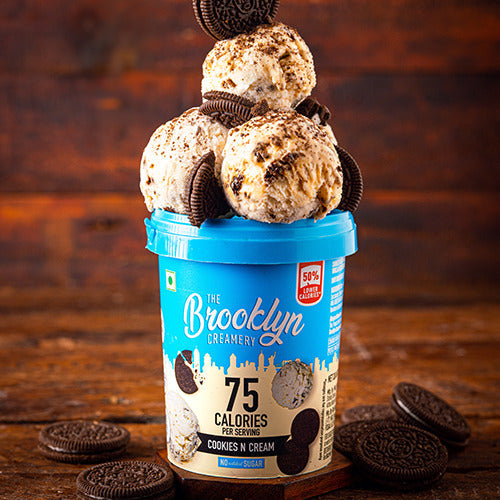 The Brooklyn Creamery Cookies And Cream Low Calorie Ice Cream 125Ml
