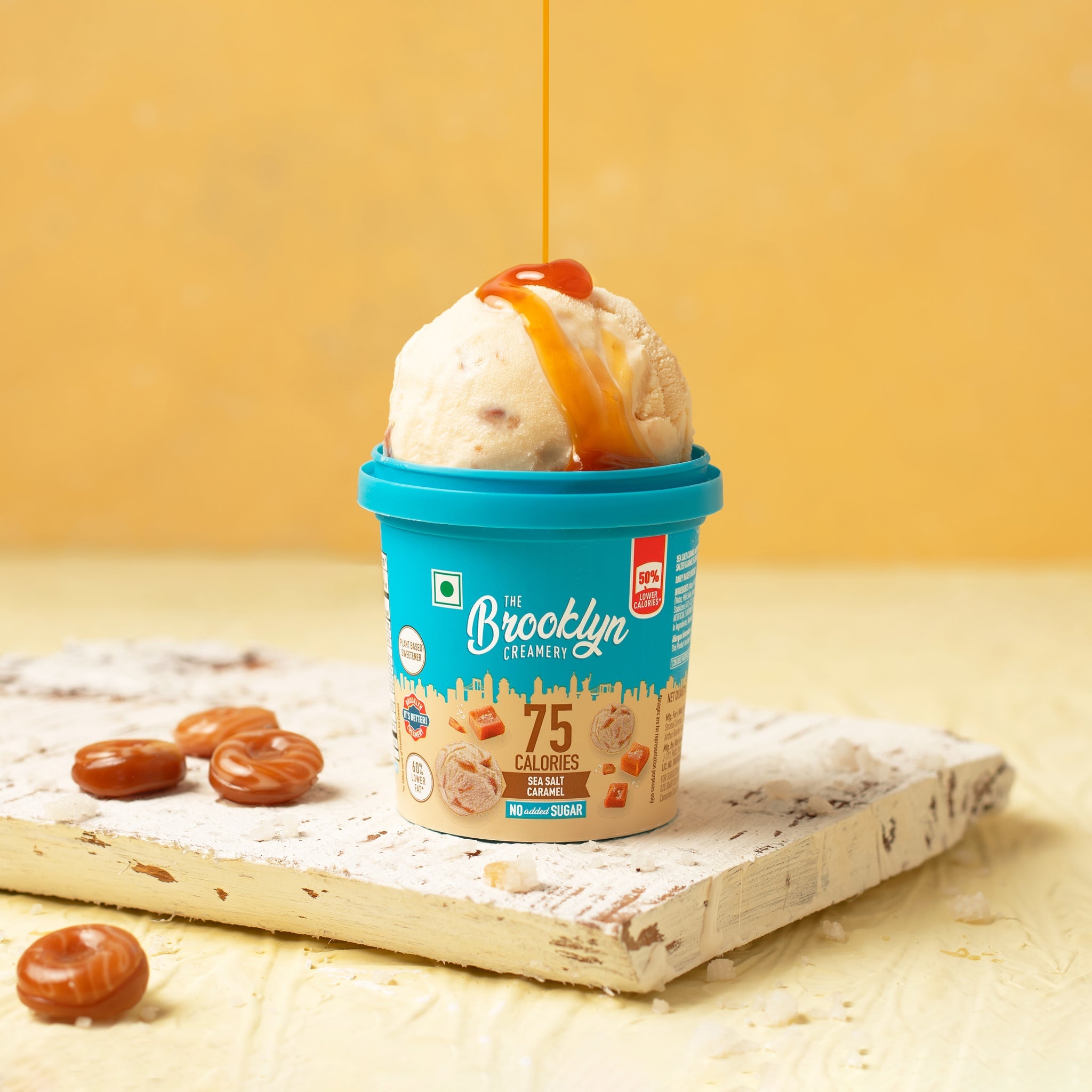 The Brooklyn Creamery Sea Salt Caramel Low Calorie Ice Cream 125Ml