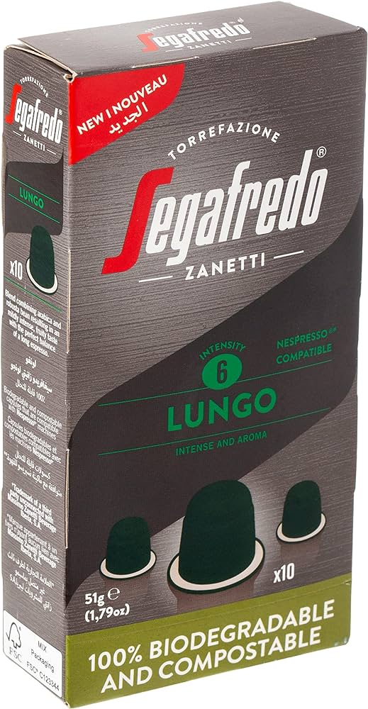 Segafredo Lungo Coffee Capsules 51Gm