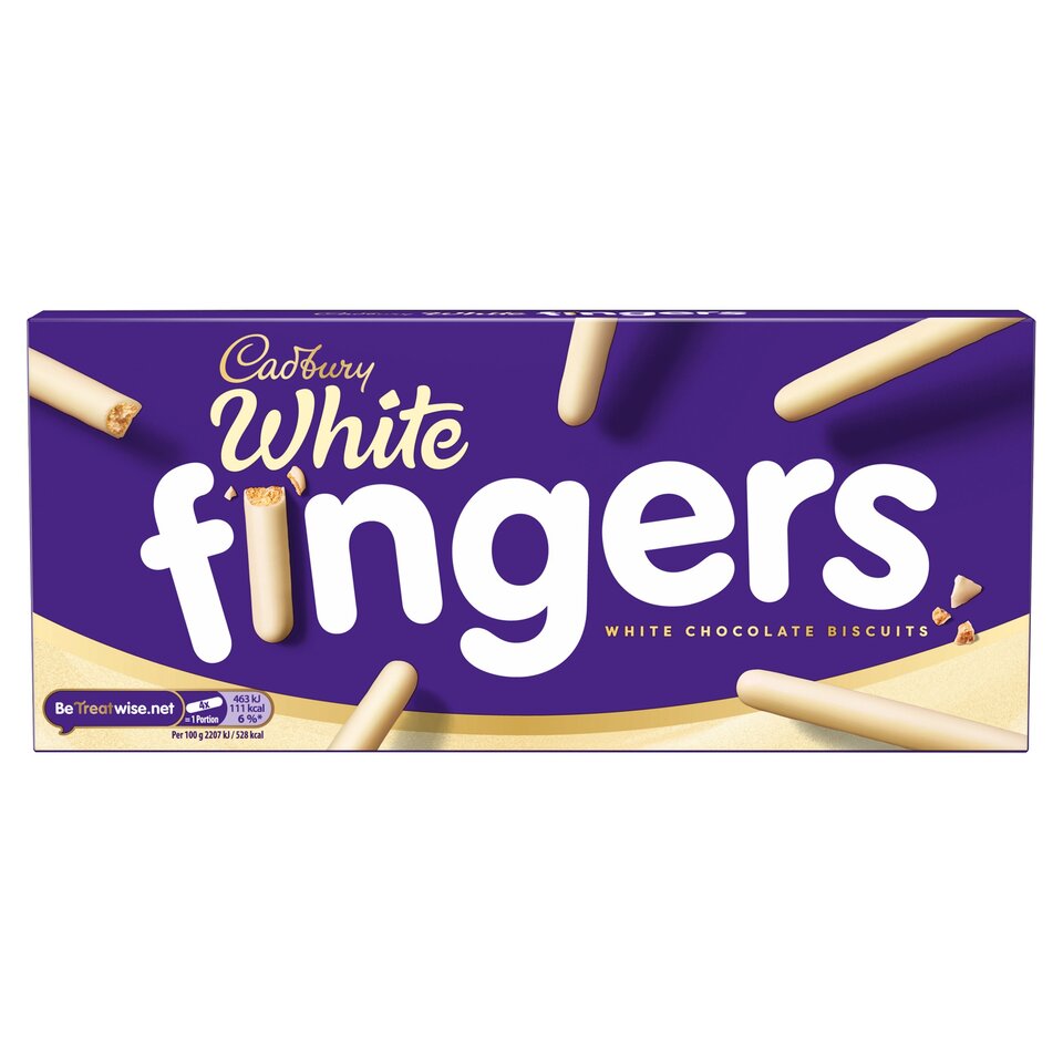 Cadbury White Chocolate Fingers Biscuits 114Gm