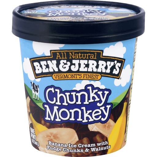 Ben & Jerrys Chunky Monkey Ice Cream 473Ml