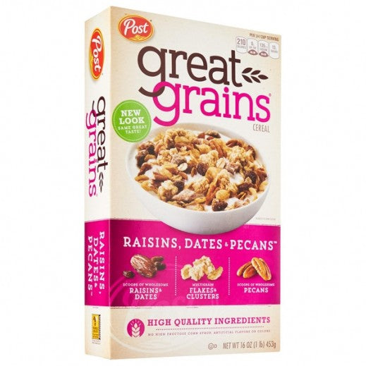 Post Great Grain Raisin Date Pecan Cereal 453Gm