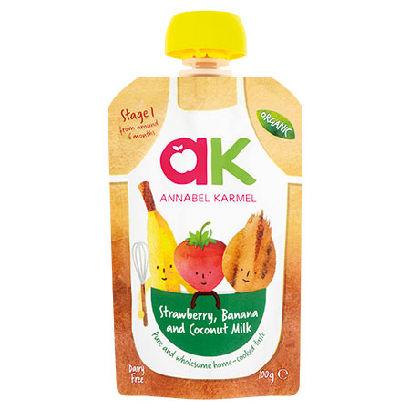 Annabel Karmel Strawberry Banana & Coconut Milk Baby Food Stage One 100Gm