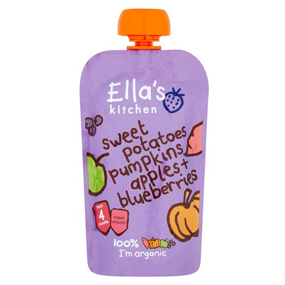 Ellas Kitchen Sweet Potato Pumpkin & Blueberry Baby Food 4 Months 120Gm
