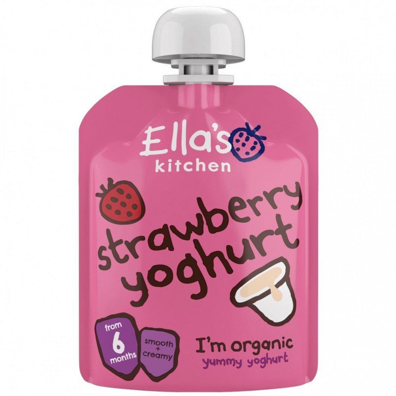 Ellas Kitchen Greek Strawberry Yoghurt Baby Greek Yoghurt 6 Months 90Gm